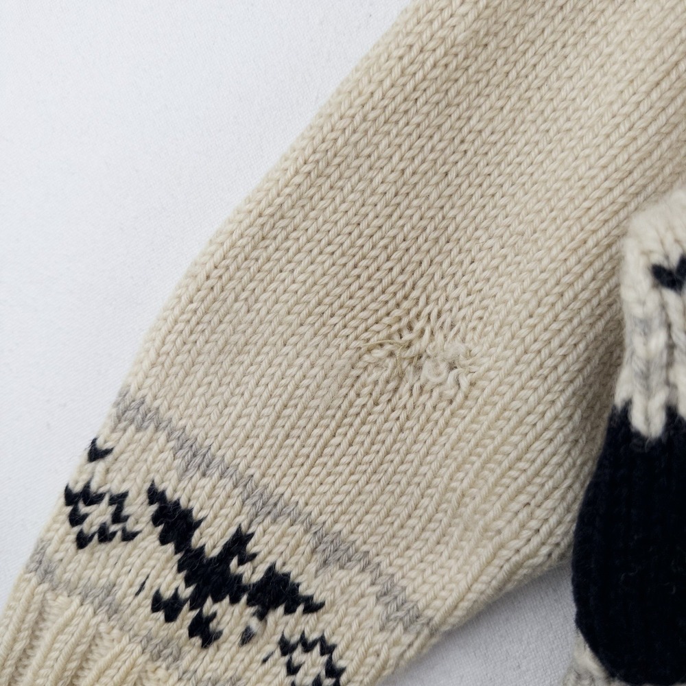 60's Vtg Cowichan Hand Knit Thunderbird Wool Cardigan Sweater Men's Large *Read - Picture 11 of 16